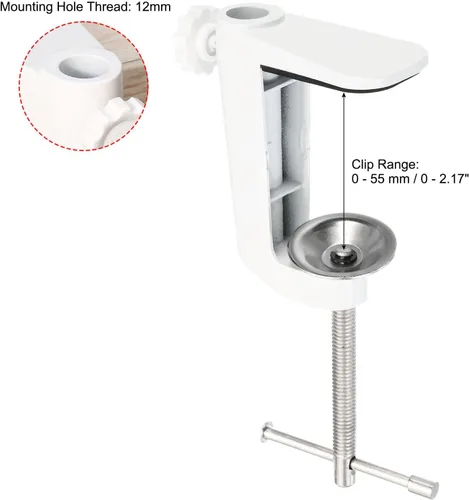 Vista 2 de PATIKIL Abrazadera de montaje en mesa de escritorio, abrazadera de escritorio universal en forma de C con tornillo ajustable para soporte de lámpara