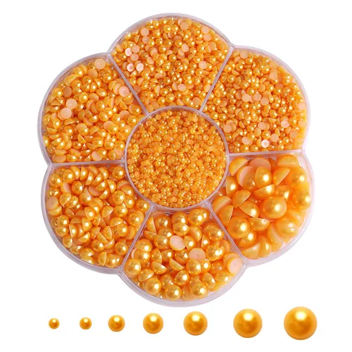 Vista 17 de 5800 piezas de medias perlas para manualidades, perlas de espalda plana para hacer obras de arte, accesorios de diamantes de imitación de bricolaje