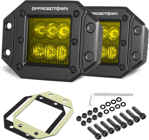 Vista 13 de Cápsulas LED de Montaje Empotrado, OFFROADTOWN 5'' 12,000LM Luces de Conducción LED CREE Luz de Reversa Luz de Respaldo Barra de Luz Empotrada Luces