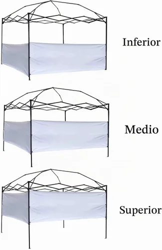 Vista 3 de Dos medias paredes, 2 paneles de pared solar de media pared lateral para toldo emergente, carpa de refugio de 10 x 10 pies, 10 x 15 pies, 10 x 20