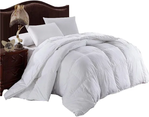 Vista 5 de Royal Hotel Bedding Edredón de plumón, edredón de plumón hipoalergénico, ligero y brillante, 100% algodón Dobby a cuadros, calidez media, relleno