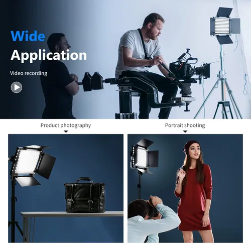 Vista 7 de Neewer Puerta de granero de luz LED profesional para panel de luz LED Neewer 480, 4.5 x 6.9 pulgadas, construcción de metal sólido