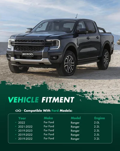 Vista 6 de SCITOO Cubierta de piel de repuesto para reposabrazos de cuero negro para Ford para consola central Ranger 2019-2021