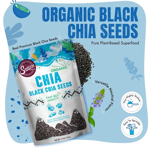 Vista 3 de Suncore Foods - Semillas orgánicas de chía negra, veganas, resellables