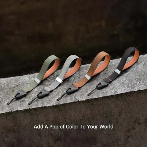 Vista 5 de PGYTECH Correa de muñeca para cámara para fotógrafos, correa de mano para cámara de liberación rápida ajustable para Sony, Nikon, Canon, GoPro Marrón