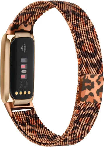 Vista 10 de Correa de metal para Fitbit Luxe para mujeres y hombres, correa de repuesto magnética ajustable de malla de acero inoxidable compatible con Fitbit