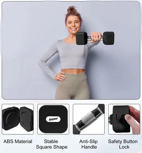 Vista 4 de 15LBS 30LBS Adjustable Dumbbell Set Free Weights Dumbbells Set for Women Men Hand Weights Sets Adjust Dumbbell Weight Sets for Home Gym Exercise