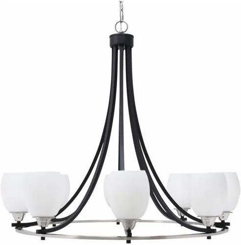 Vista 95 de Toltec Lighting 3408-BN-300 Paramount - Lámpara de araña de 8 luces elevadas, 31 pulgadas de alto y 31.25 pulgadas de ancho, color acabado: níquel