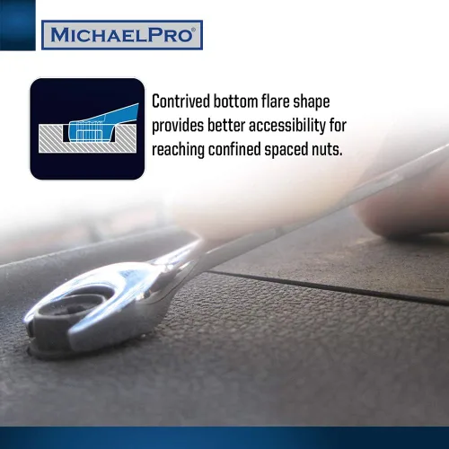 Vista 4 de MichaelPro Juego de 8 llaves métricas de acero al cromo vanadio, agarre ergonómico en espiral, diseño angular único