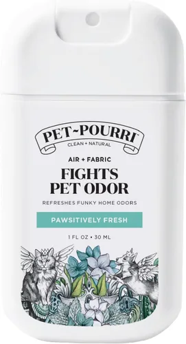 Poo-Pourri Pawsitively Fresh - Desodorante en aerosol de bolsillo, removedor de olores de perros y gatos, ingredientes a base de plantas