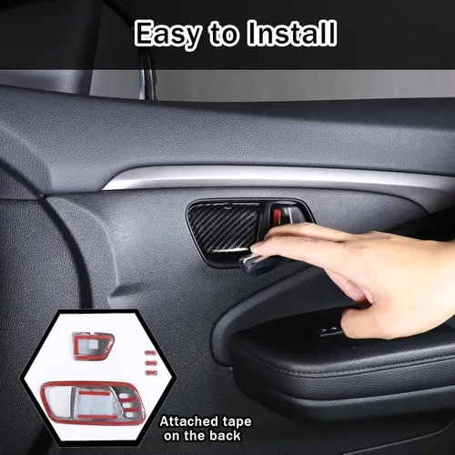 Vista 5 de Cubierta interior de la manija de la puerta para Honda Pilot 2016-2022, 4 piezas de material ABS de material ABS accesorios protectores de marco