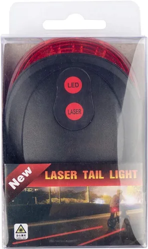 Vista 8 de Bicicleta Ciclismo 7 modos de flash Luces rojas impermeables con 5 LED y 2 haces láser Luz trasera de bicicleta Luz de advertencia de seguridad Luz