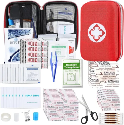 276 PIEZAS Kit de Primeros Auxilios para Hogar, Auto, Camping, Senderismo, Suministros de Emergencia, Bolsa Compacta y Linda para la Escuela, al
