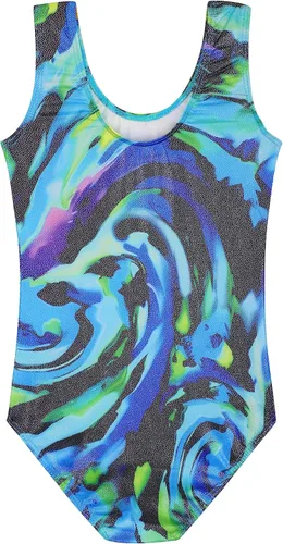 Vista 2 de Leotardos de gimnasia para niñas con diseño de unicornio rosa, morado, chispeante, ropa de bailes Activewear de secado rápido