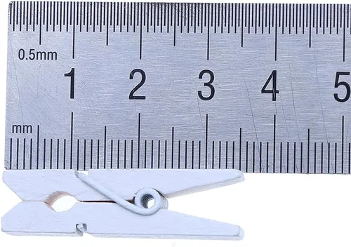 Vista 2 de Decora, broche pequeño de madera para ropa (1.38 pulgadas). Paquete x 100 unidades Blanco