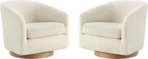 Vista 16 de CHITA Silla Giratoria de Acento, Silla Barrel Tapizada en Terciopelo con Certificación FSC para Sala de Estar, Completamente Ensamblada, Naranja