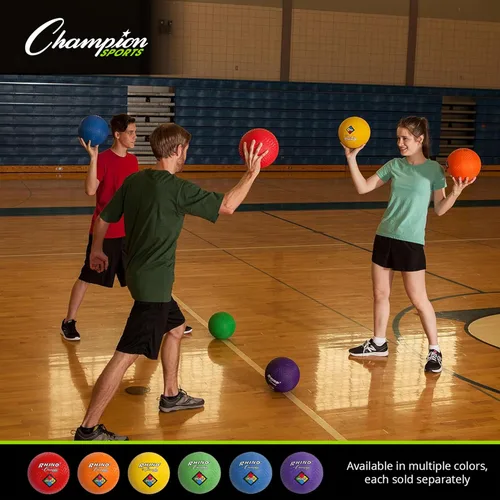 Vista 7 de Champion Sports Playground Balls – Durable Nylon-Wound Balls for Kickball, Gym & Indoor/Outdoor Play, Multiple Sizes