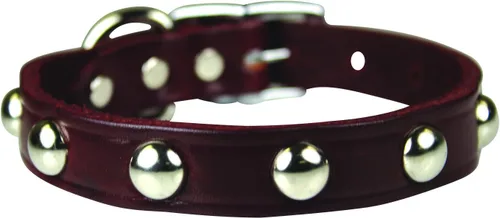 Vista 5 de Leather Brothers 12LS-BK14 - Collar de perro de cuero Latigo con tachuelas, tamaño mediano, color negro
