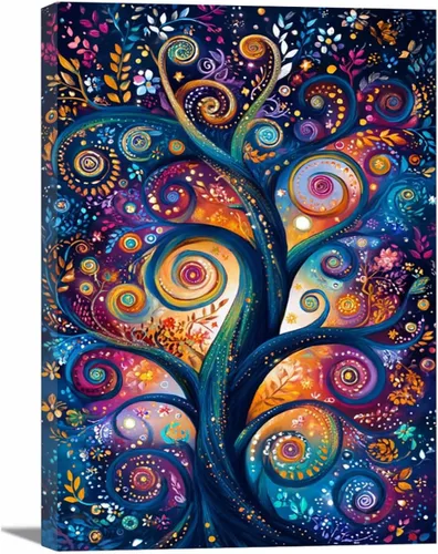 Vista 15 de VOCBAN Tree Minimalist Abstract Botanical Prints Scenery Canvas Wall Art Print Paintings Modern Landscape Pictures Wall Decor Canvas Painting blue