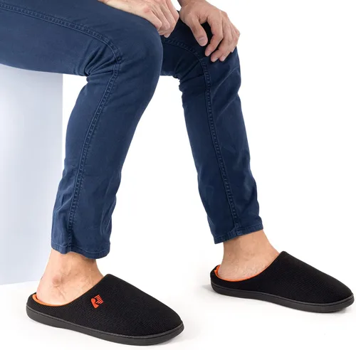 Vista 5 de Pantuflas RockDove para hombre de espuma viscoelástica, dos tonos