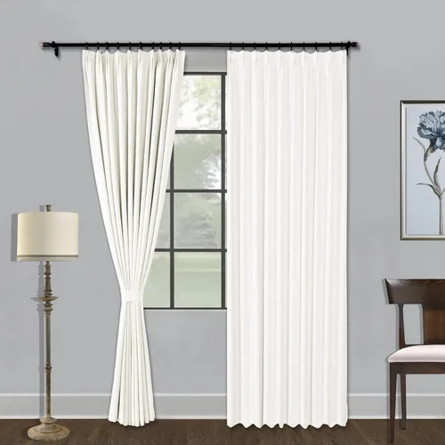 Vista 25 de Fcosie Cortinas de lino texturizadas, cortinas plisadas para oscurecer con forro opaco, paneles de mezcla de lino, cortinas de tratamiento