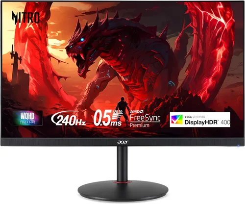 Acer Nitro 27" WQHD 2560 x 1440 PC Gaming IPS AMD FreeSync Premium | Actualización de hasta 240Hz | Hasta 0.5ms | DisplayHDR 400 | sRGB 99% | 1 x