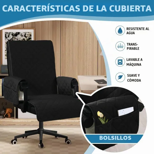 Vista 6 de H.VERSAILTEX Funda para silla de comedor resistente al agua, reversible, con hebilla antideslizante, suave, extraíble, para silla alta de gran
