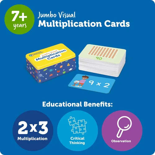 Vista 5 de Learning Resources Tarjetas de multiplicación visual jumbo - Manipulativos matemáticos, actividad Montessori, regreso a la escuela, imprescindibles