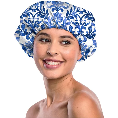 Betty Dain Gorro de baño y ducha de nailon reutilizable, Blue Royale | Gorra impermeable reversible de gran tamaño para todas las longitudes de