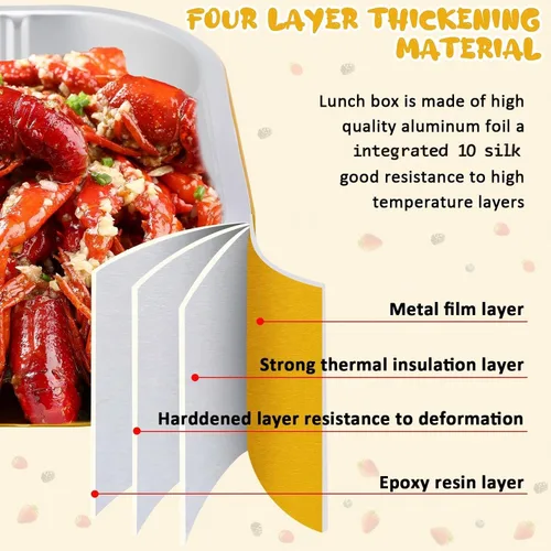 Vista 5 de Patelai Sartén de aluminio dorado de 9 x 13 pulgadas con tapas (paquete de 15 + 15 tapas) de papel de aluminio desechable dorado para horno