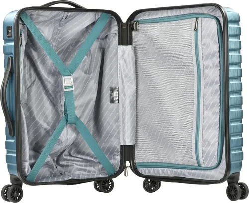 Vista 6 de U.S. Traveler Boren - Maleta de viaje de policarbonato resistente con 8 ruedas giratorias, asa de aluminio