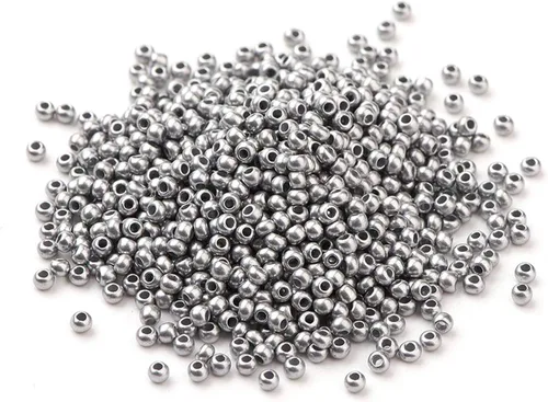 Vista 30 de Craftdady 5300 cuentas redondas de cristal 11/0 de 0.091 in pequeñas cuentas espaciadoras de poni sueltas negras para tejer pulseras de cuentas