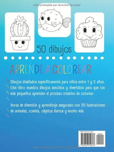 Vista 2 de Mi primer libro para colorear Libro de colorear animales para niños. 50 dibujos de animales y objetos diarios para niños de 1 a 5 años