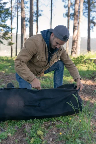 Vista 7 de STANSPORT - Bolsa de lona de lujo con cremallera para gimnasio, viajes y almacenamiento