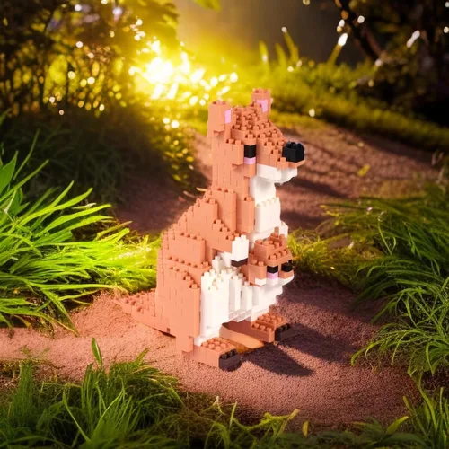 Vista 5 de Larcele Animal Series - Juego de micro bloques de construcción de animales, mini ladrillos de juguete de construcción 3D, 899 piezas KLJM-07