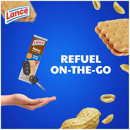 Vista 4 de Lance Galletas sándwich, mantequilla de maní Nekot, 8 paquetes envueltos individualmente, 6 sándwiches cada uno