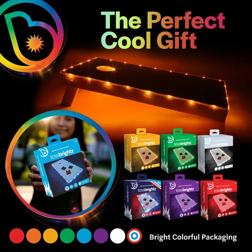 Vista 5 de BrightzBrightz TossBrightz Red Led Cornhole Lights Led Corn Hole Lights Cornhole Led Lights for Hole and Board Corn Hole Board Light Kit Light Up