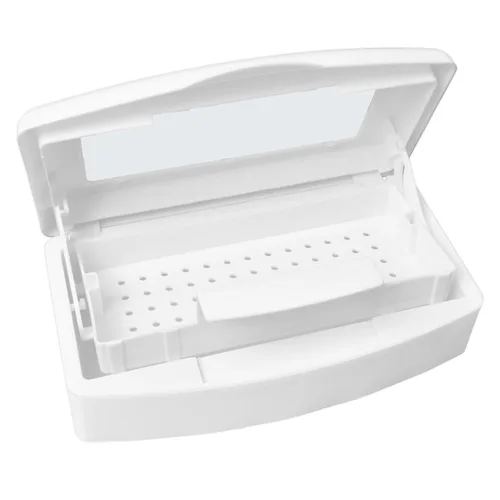 Vista 8 de Caja esterilizadora de herramientas para uñas, bandeja de esterilización de plástico para pinzas, extensiones de pestañas, salón de belleza, spa