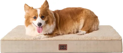 Vista 46 de EHEYCIGA Camas ortopédicas XXL para perros jumbo con funda extraíble lavable para jaula, gris, 47 x 29 pulgadas