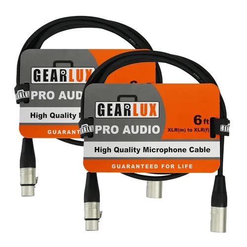 Vista 36 de Gearlux – Cable de micrófono XLR, completamente balanceado, macho a hembra, 25 pies - Paquete de 3