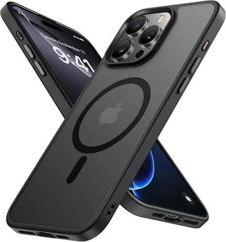 Vista 115 de Miracase - Funda magnética para iPhone 13 de 6.1 pulgadas (compatible con MagSafe) (con 2 protectores de pantalla), protección de grado militar