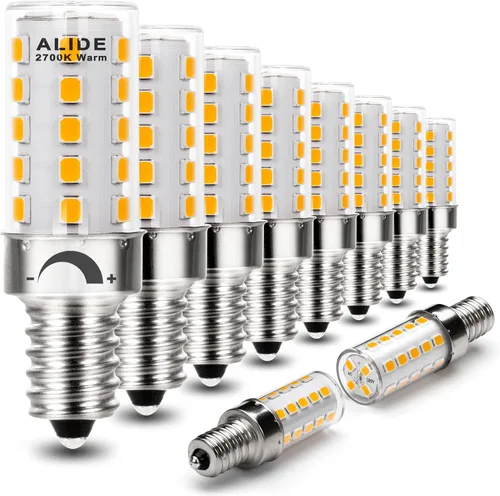 ALIDE Bombilla LED E12 regulable de 5 W C7, reemplaza equivalente a halógeno E12 de 40 W, blanco cálido 2700 K, base T6 de 110 V, 120 V, E12,