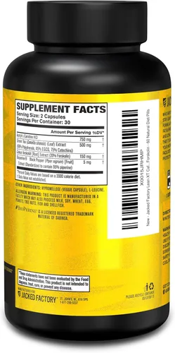 Vista 9 de Jacked Factory Quemador de grasa termogénico Suplemento para pérdida de peso – Burn-XT Termogénico y magro PM Nighttime Weight Loss Sleep Aid
