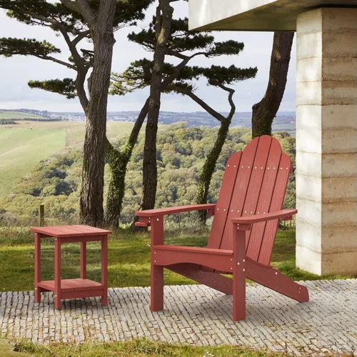 Vista 55 de LUE BONA HDPS Sillas Adirondack de 2, Silla para Hoguera al Aire Libre, Resistente a la Intemperie con Portavasos, Silla Moderna de Plástico