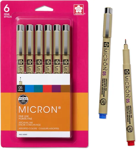 Vista 12 de Sakura Pigma, juego de pluma de tinta Micron en blíster