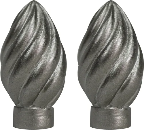 Urbanest Juego de 2 remates Worcester, 2 3/8 pulgadas de alto, peltre