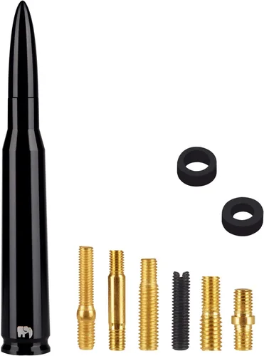 Vista 4 de ONE250 Antena estilo bala calibre 50, compatible con Chevy - Silverado (1999-2024), Colorado (2003-2024), Equinox (2003-2017), Avalanche - Diseñada