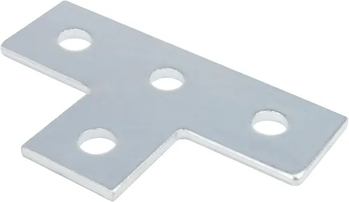 Vista 3 de heneng 6 piezas de placa plana en forma de T para canal de puntal de 1-5/8 pulgadas, soporte de conector plano de placa en T de 4 agujeros, 3/16