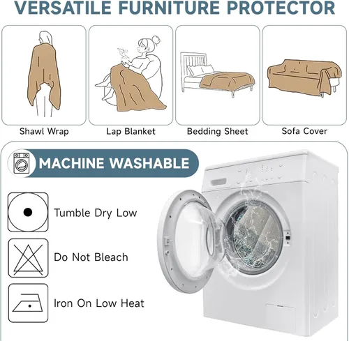 Vista 286 de VClife - Funda para sofá de 3 plazas o en forma de L, antideslizante, lavable, apta para perros, suave, protectora, que no se frisa, negro, 71 x 134