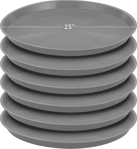 Vista 13 de Eccliy Paquete de 6 platillos de plástico resistentes para macetas, platillos grandes para macetas, bandejas de agua de plástico para interiores